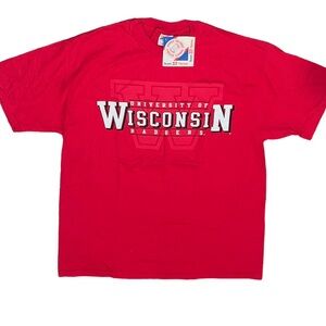 NWT 1990s Wisconsin Badgers Red Tee Shirt Size XL